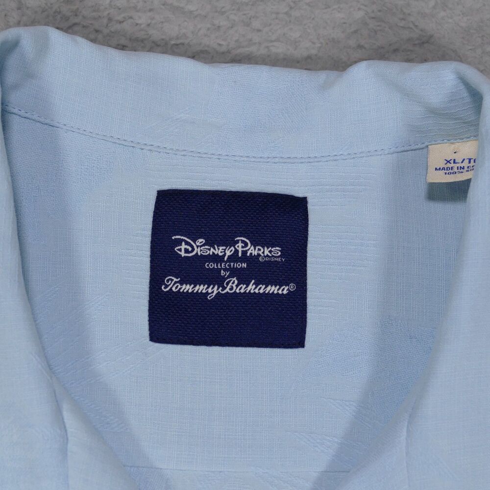 Tommy Bahama Disney Mickey Mouse Silk Camp Shirt Blue Embroidered Mens XL - Picture 5 of 13